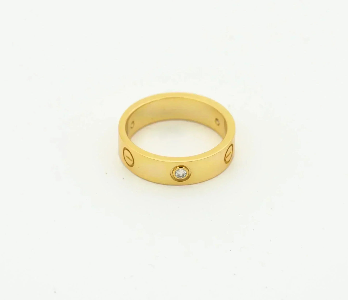 [Glimmer]LOVE RING 4MM 1DIAMOND GOLD
