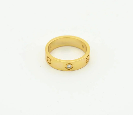 [Glimmer]LOVE RING 4MM 1DIAMOND GOLD