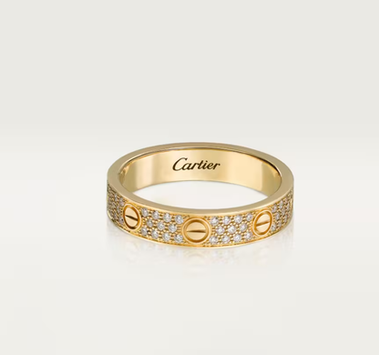 [Glimmer]LOVE RING 4mm-wide full-diamond ring GOLD