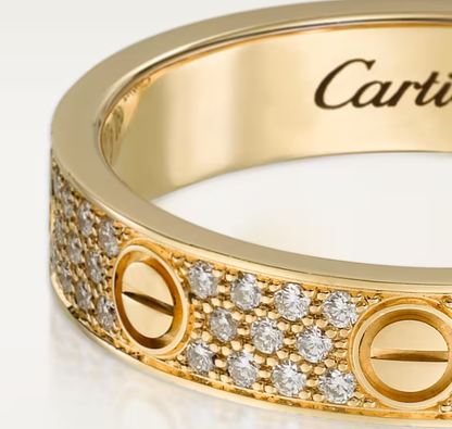 [Glimmer]LOVE RING 4mm-wide full-diamond ring GOLD