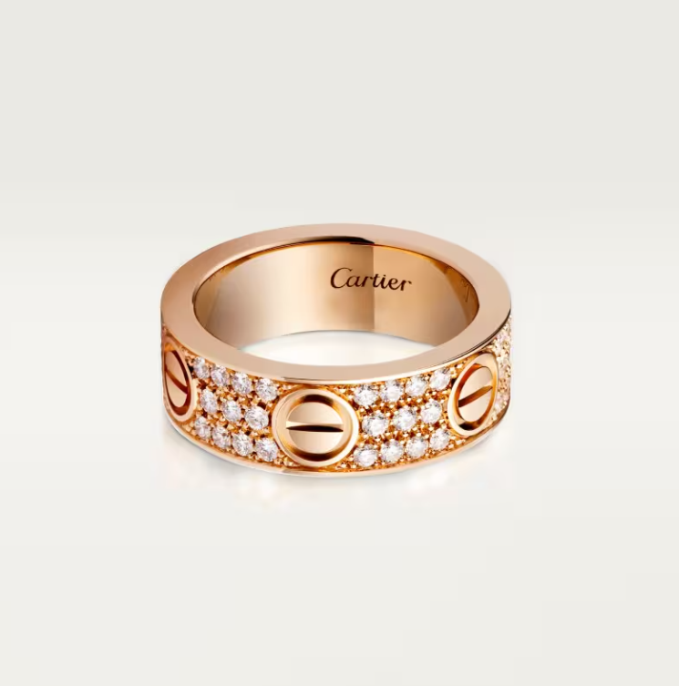 [Glimmer]LOVE RING 6.5mm-wide full-diamond ring Glimmer Gold