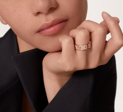 [Glimmer]LOVE RING 6.5mm-wide full-diamond ring Glimmer Gold