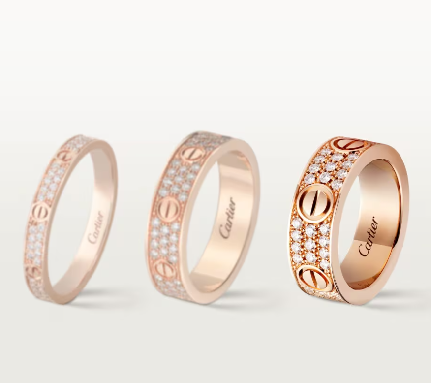 [Glimmer]LOVE RING 6.5mm-wide full-diamond ring Glimmer Gold