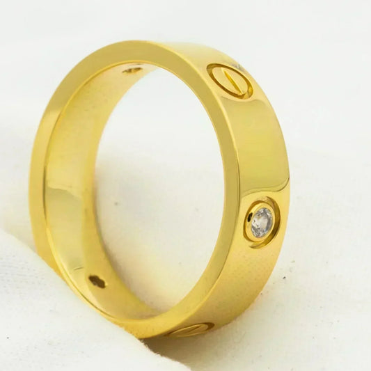 [グリマー]ラブリング 5.5MM 3ダイヤモンド ゴールド