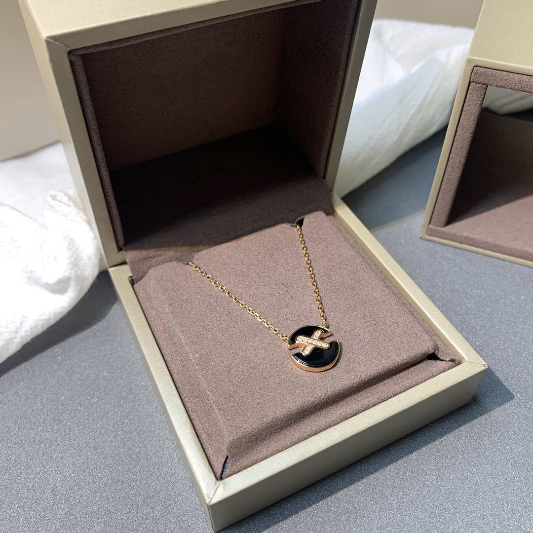 [Glimmer]JEUX DE PINK GOLD DIAMOND NECKLACE