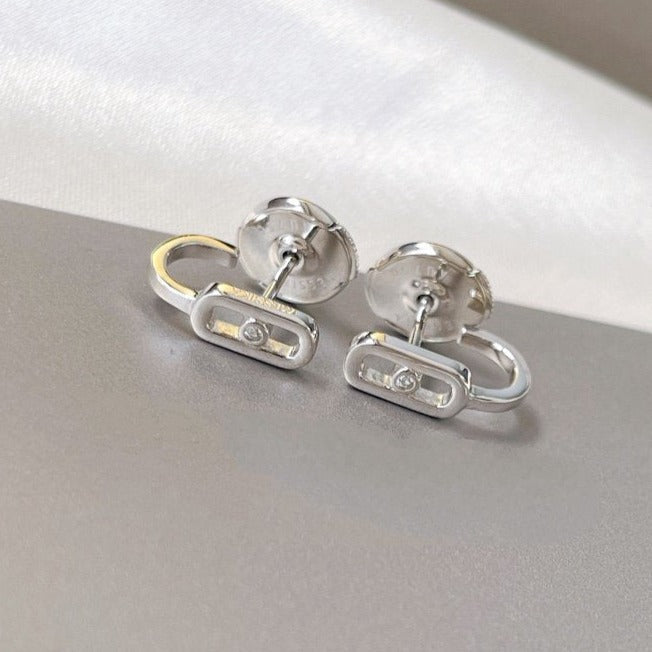 [Glimmer]CREOLES MOVE UNO MINI 1 ダイヤモンド ピアス