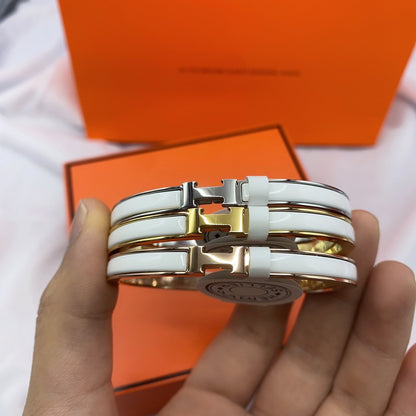[Glimmer]CLASSIC HM CLIC WHITE 8MM エナメル ブレスレット