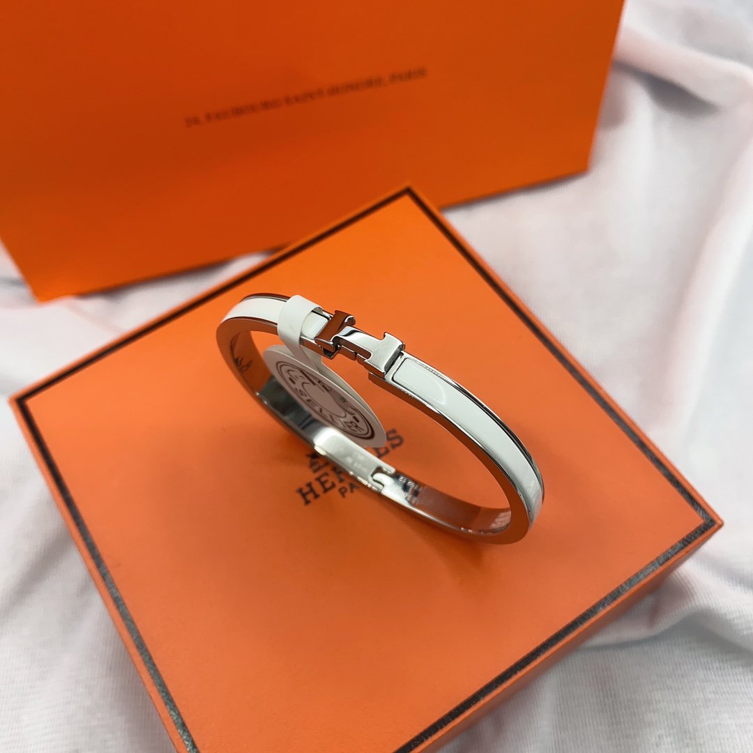 [Glimmer]CLASSIC HM CLIC WHITE 8MM エナメル ブレスレット