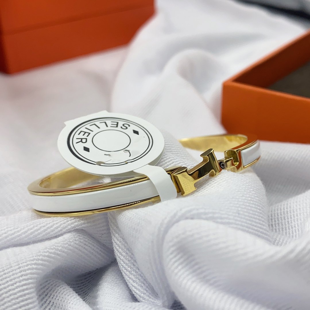 [Glimmer]CLASSIC HM CLIC WHITE 8MM エナメル ブレスレット