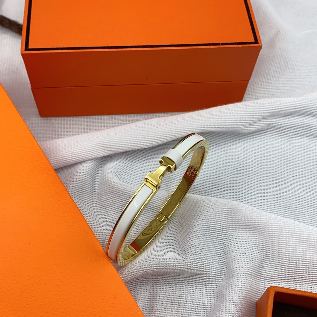 [Glimmer]CLASSIC HM CLIC WHITE 8MM エナメル ブレスレット