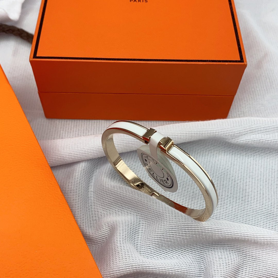 [Glimmer]CLASSIC HM CLIC WHITE 8MM エナメル ブレスレット