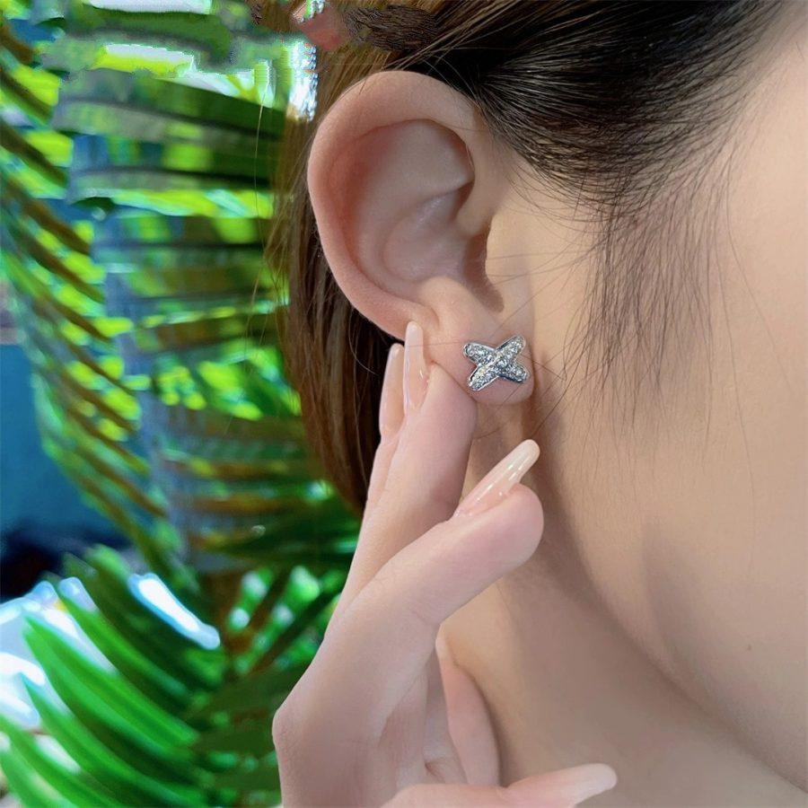 [Glimmer]JEWELRY SILVER DIAMOND EARRINGS