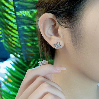[Glimmer]JEWELRY SILVER DIAMOND EARRINGS