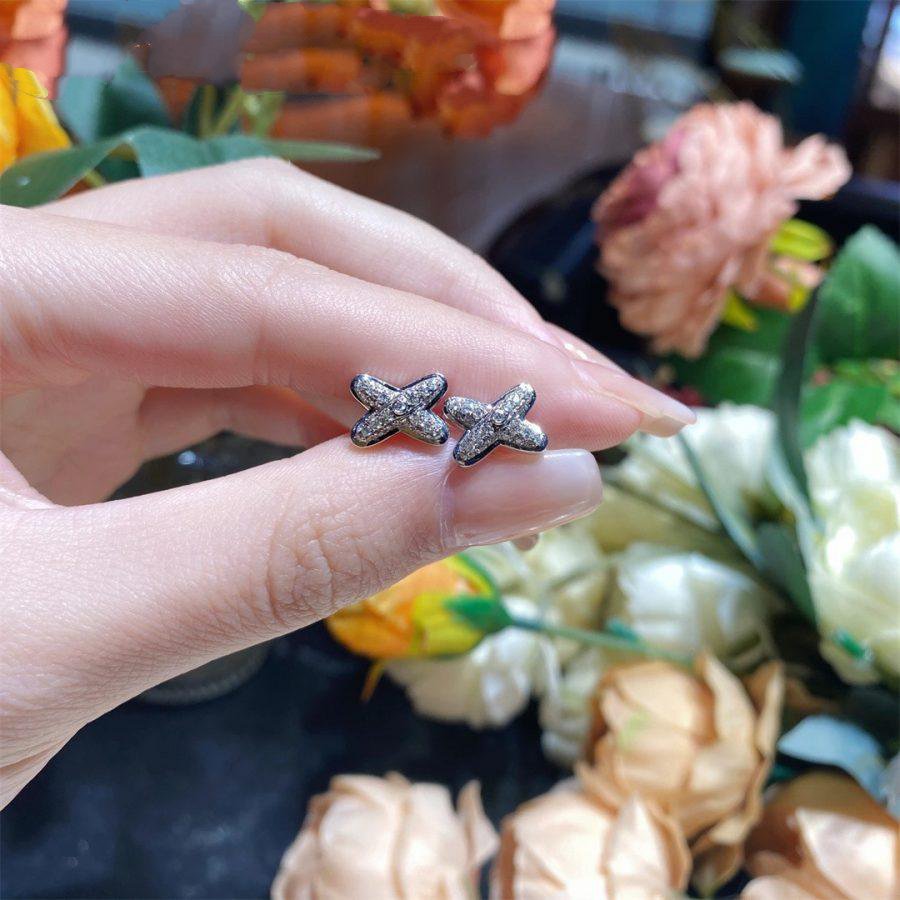 [Glimmer]JEWELRY SILVER DIAMOND EARRINGS