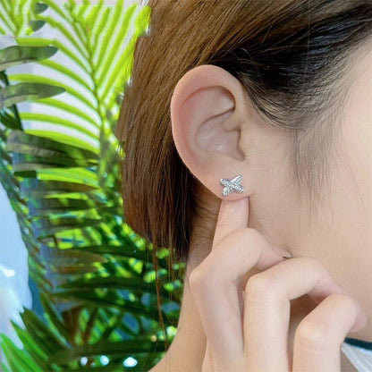 [Glimmer]JEWELRY SILVER DIAMOND EARRINGS