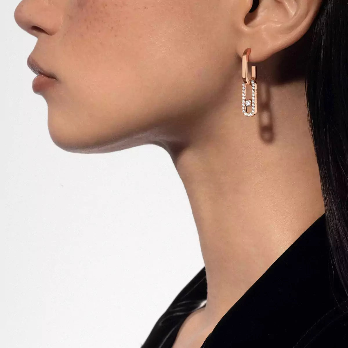 [Glimmer]Move Link Diamond Earrings