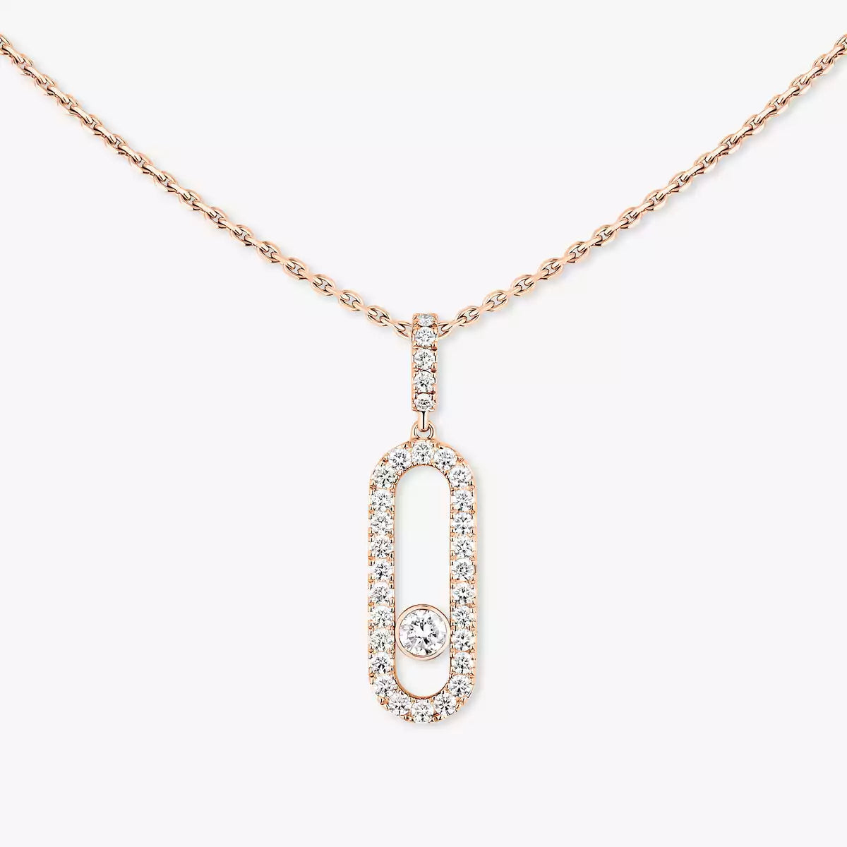 [Glimmer]Move Uno Diamond Necklace in Rose Gold