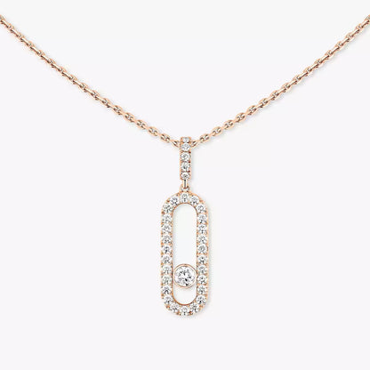 [Glimmer]Move Uno Diamond Necklace in Rose Gold