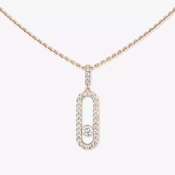 [Glimmer]Move Uno Diamond Necklace in Rose Gold
