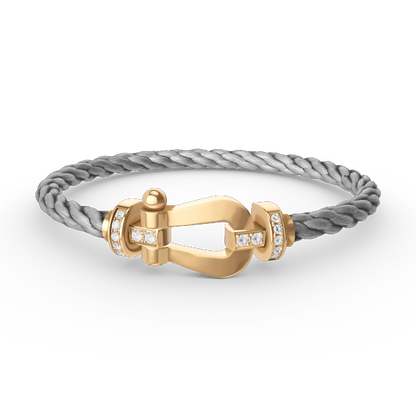 [Glimmer]FORCE LARGE HORSESHOE HALF DIAMOND BRACELET GOLD