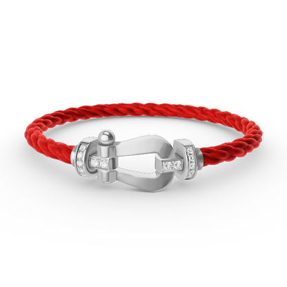 [Glimmer]FORCE LARGE HORSESHOE HALF DIAMOND BRACELET SILVER