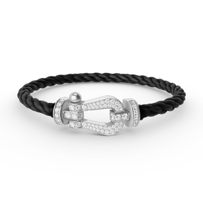 [Glimmer]FORCE LARGE HORSESHOE FULL DIAMOND BRACELET SILVER
