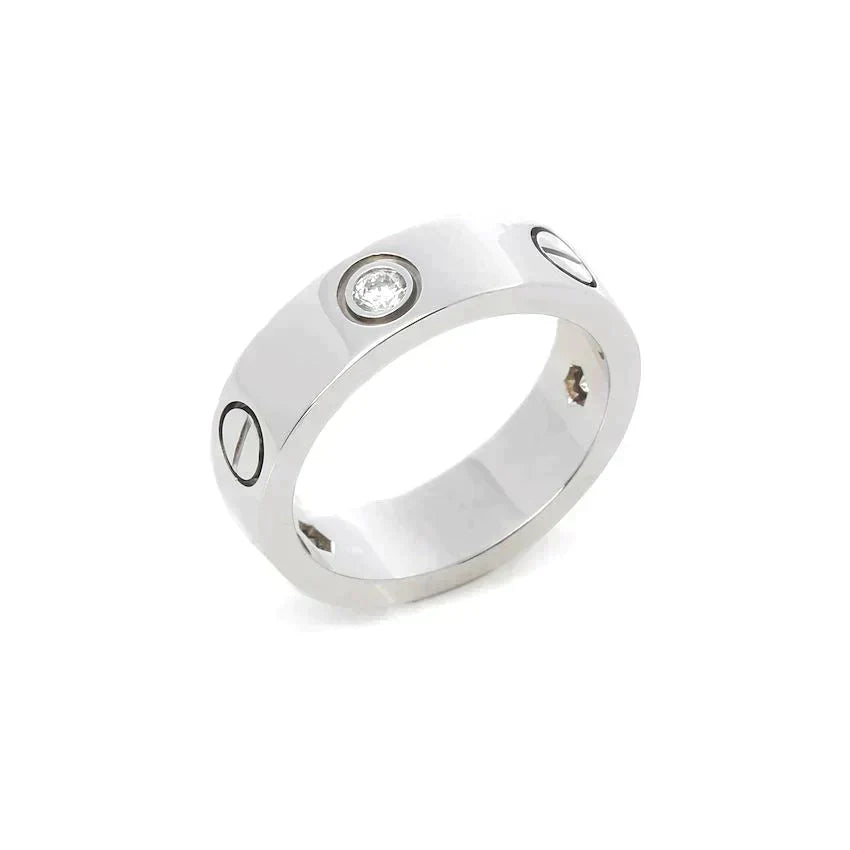 [Glimmer]LOVE RING 5.5MM 3ダイヤモンド シルバー