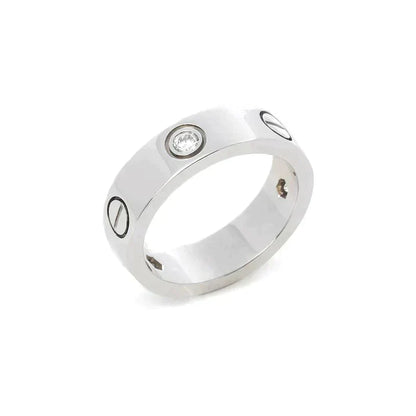 [Glimmer]LOVE RING 5.5MM 3ダイヤモンド シルバー